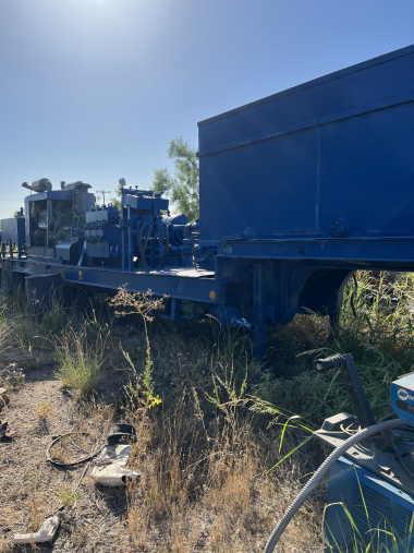 Step deck tandem axle cement pump trailer 1